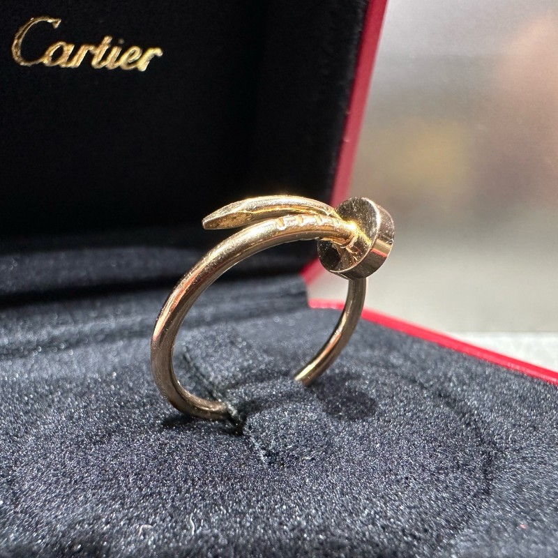 Cartier 玫瑰金 釘子戒指 窄版無鑽 53號-0