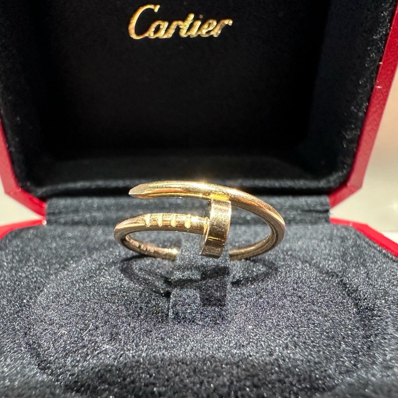 Cartier 玫瑰金 釘子戒指 窄版無鑽 53號-2