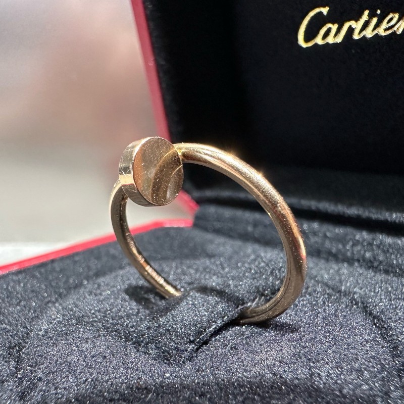 Cartier 玫瑰金 釘子戒指 窄版無鑽 53號-3