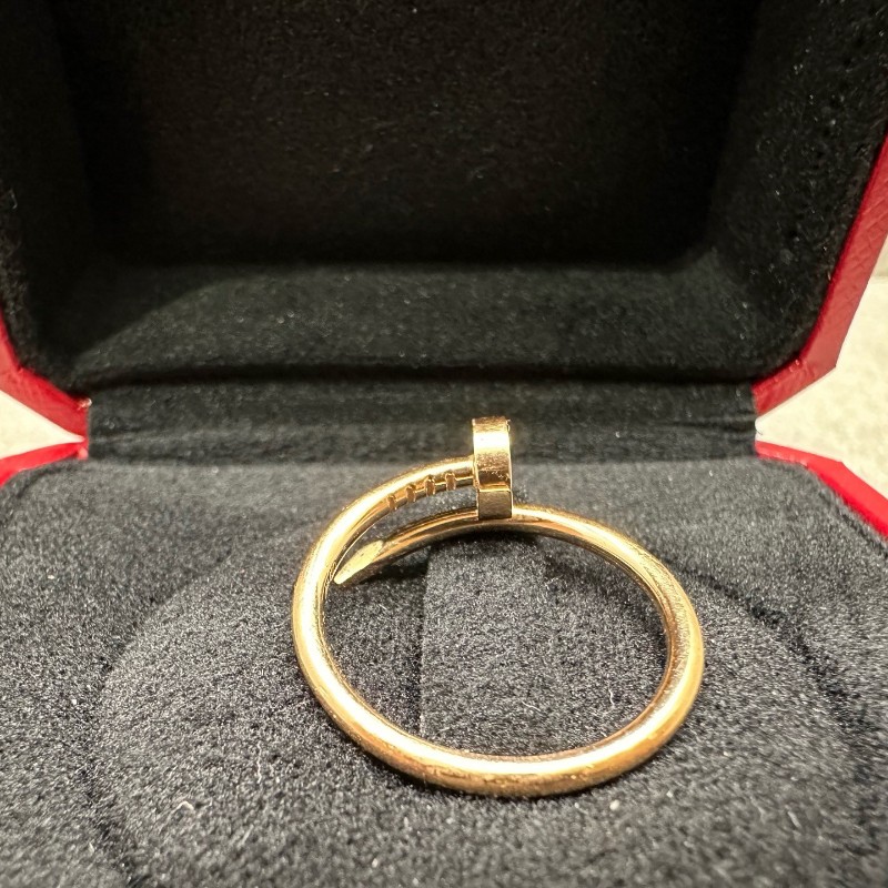 Cartier 玫瑰金 釘子戒指 窄版無鑽 53號-4