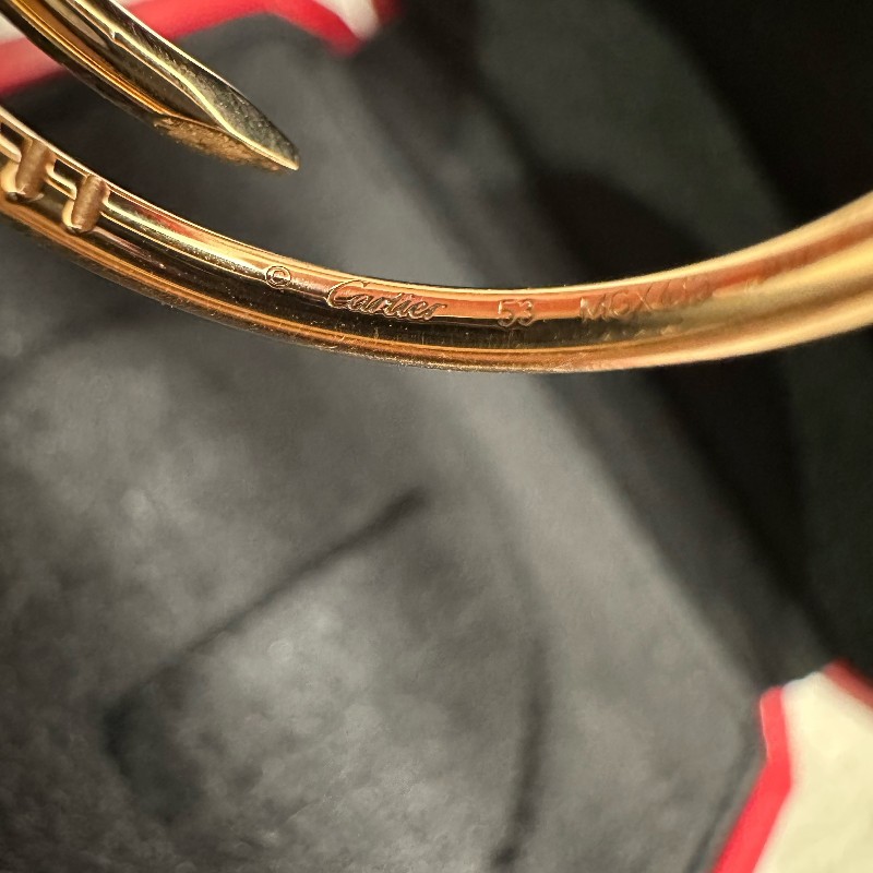 Cartier 玫瑰金 釘子戒指 窄版無鑽 53號-5