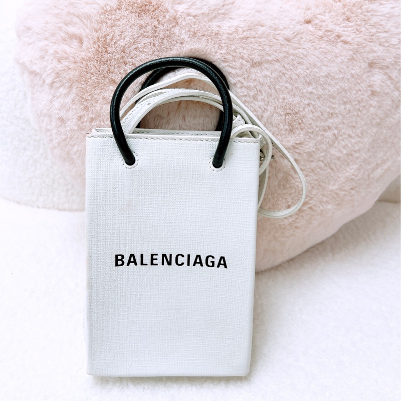 Balenciaga shopper 白色購物提袋手機包-0