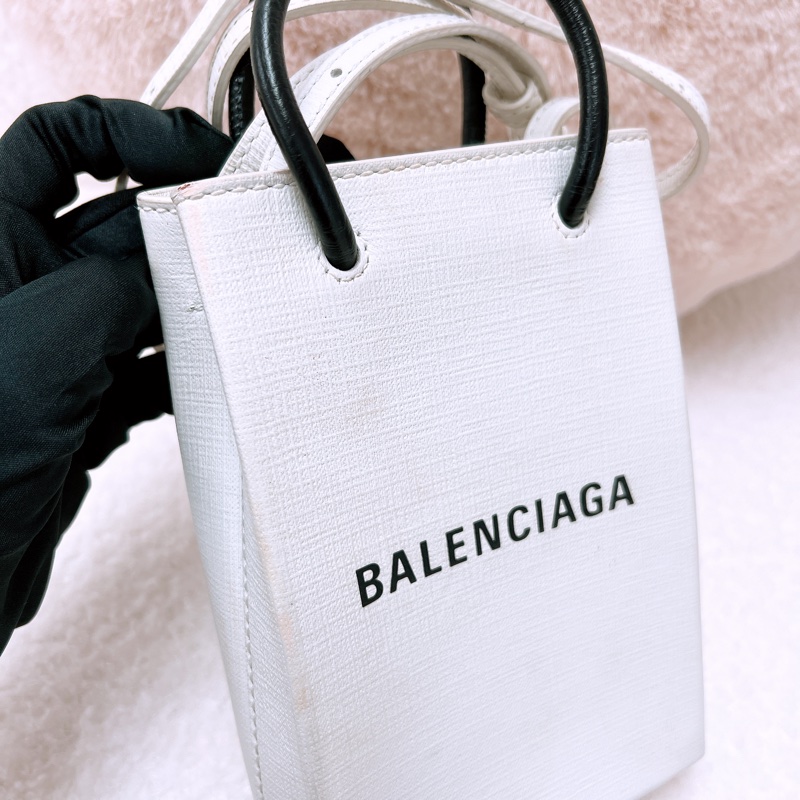 Balenciaga shopper 白色購物提袋手機包-2
