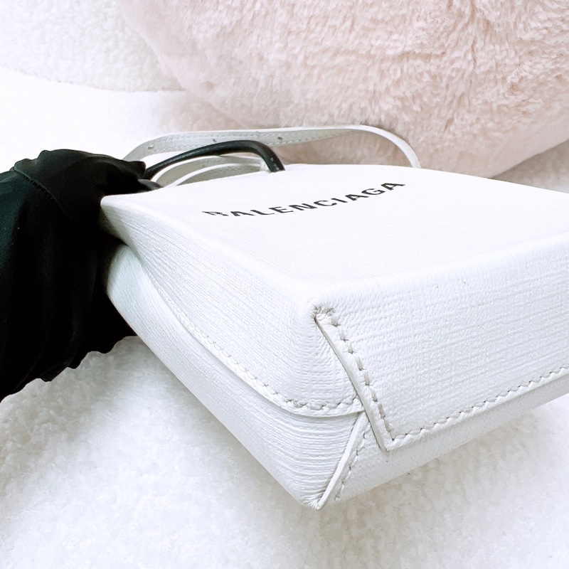 Balenciaga shopper 白色購物提袋手機包-5