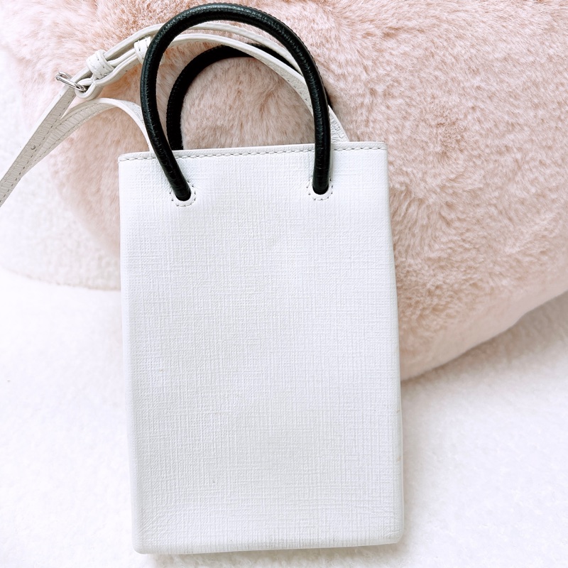 Balenciaga shopper 白色購物提袋手機包-9