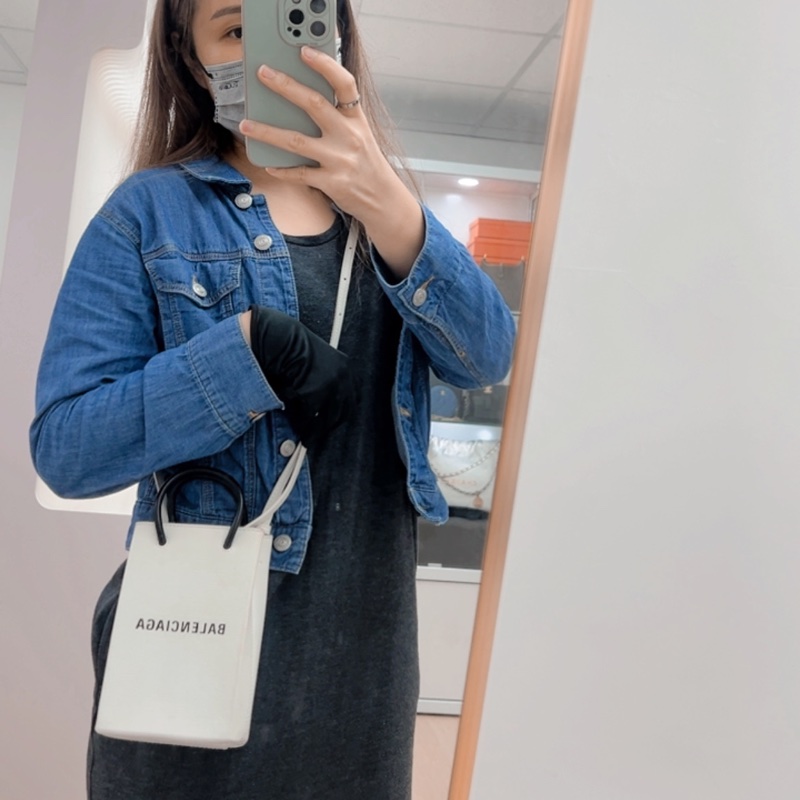 Balenciaga shopper 白色購物提袋手機包-15