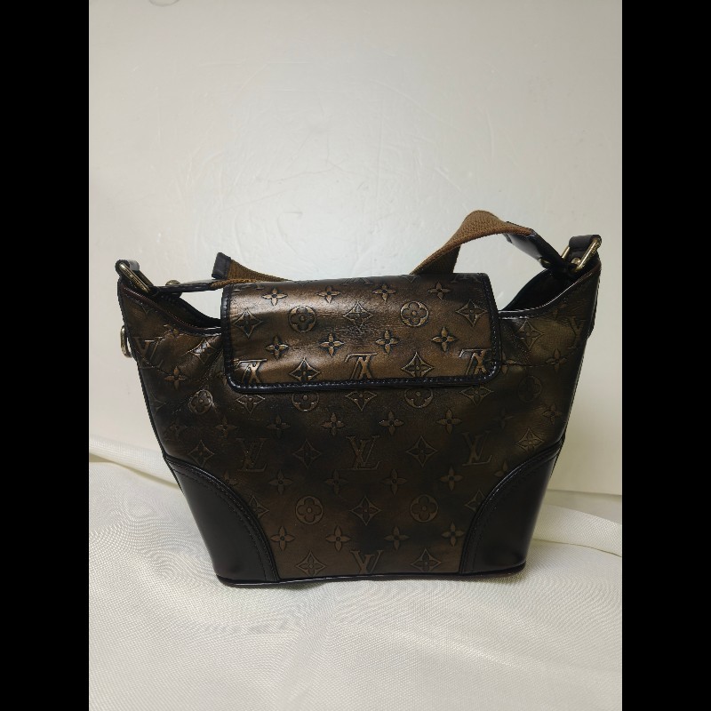 🔥年終狂降🔥【限時降價只到12/31(原36,800)】㊣✨Louis Vuitton✨路易威登 LV 稀有 古銅 壓紋 老花 壓釦 單肩背 肩背包/二手精品/二手包/保證正品🌳二手樹屋🌳-4