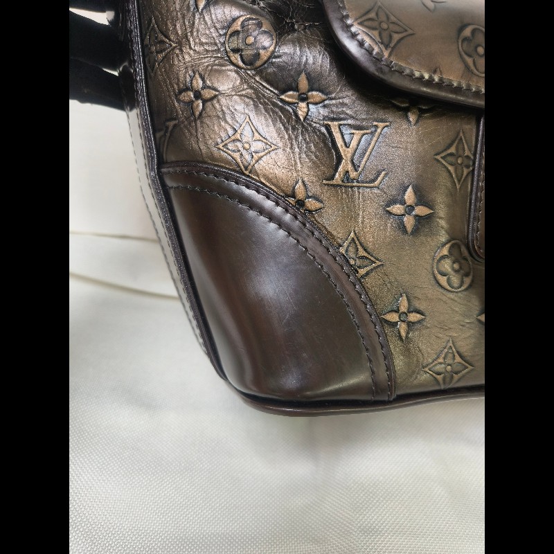 🔥年終狂降🔥【限時降價只到12/31(原36,800)】㊣✨Louis Vuitton✨路易威登 LV 稀有 古銅 壓紋 老花 壓釦 單肩背 肩背包/二手精品/二手包/保證正品🌳二手樹屋🌳-17