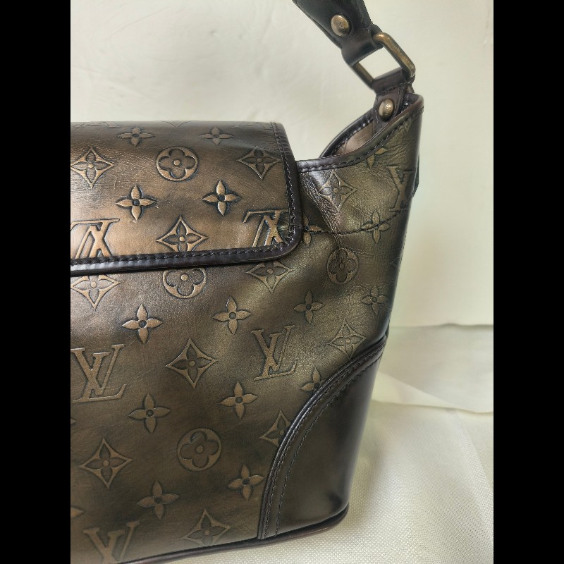 🔥年終狂降🔥【限時降價只到12/31(原36,800)】㊣✨Louis Vuitton✨路易威登 LV 稀有 古銅 壓紋 老花 壓釦 單肩背 肩背包/二手精品/二手包/保證正品🌳二手樹屋🌳-26