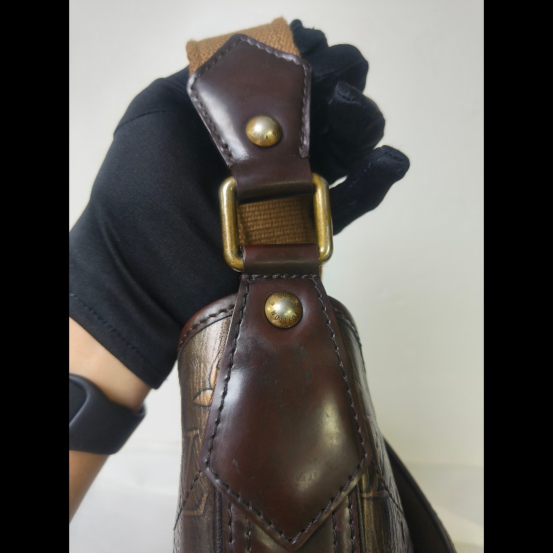 🔥年終狂降🔥【限時降價只到12/31(原36,800)】㊣✨Louis Vuitton✨路易威登 LV 稀有 古銅 壓紋 老花 壓釦 單肩背 肩背包/二手精品/二手包/保證正品🌳二手樹屋🌳-31