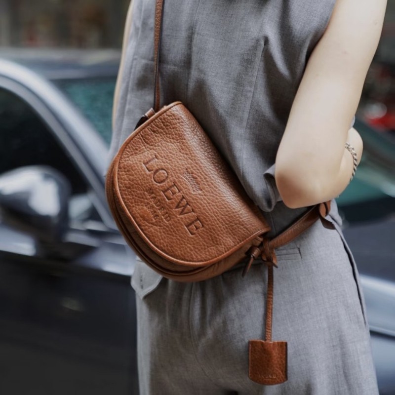 Loewe mini gate 馬鞍 焦糖色復古 斜背包-0