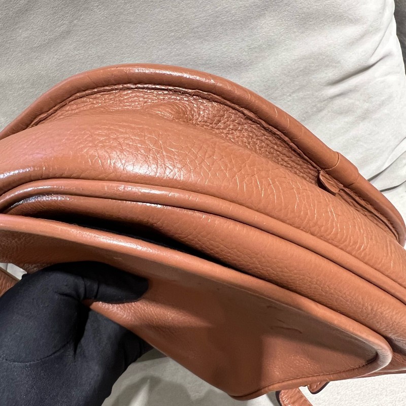 Loewe mini gate 馬鞍 焦糖色復古 斜背包-10