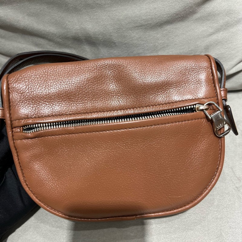 Loewe mini gate 馬鞍 焦糖色復古 斜背包-18