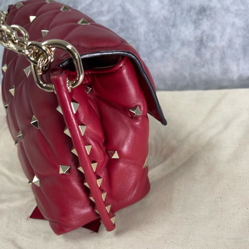 Valentino 華倫天奴 菱形鉚釘經典紅色candystud雲朵女士包-4