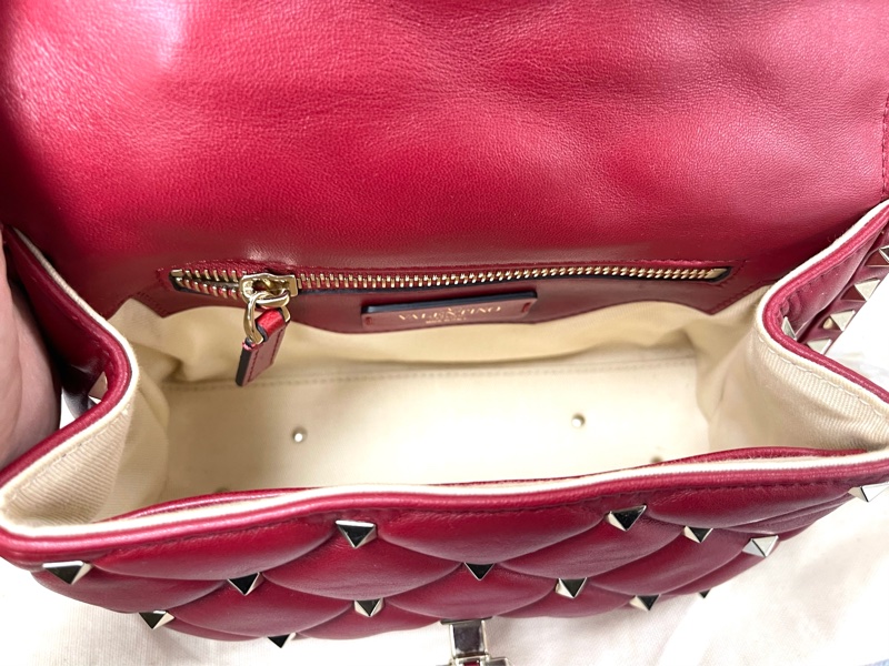 Valentino 華倫天奴 菱形鉚釘經典紅色candystud雲朵女士包-9