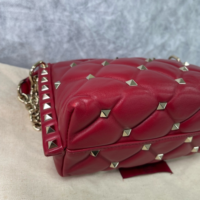 Valentino 華倫天奴 菱形鉚釘經典紅色candystud雲朵女士包-13