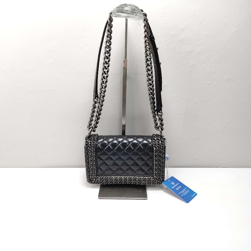 CHANEL leboy黑色小號口蓋包 肩背包斜背包-1