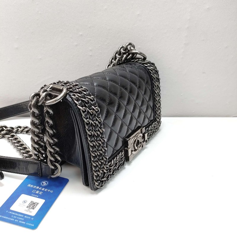 CHANEL leboy黑色小號口蓋包 肩背包斜背包-2