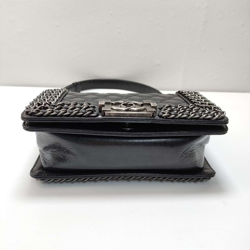 CHANEL leboy黑色小號口蓋包 肩背包斜背包-3