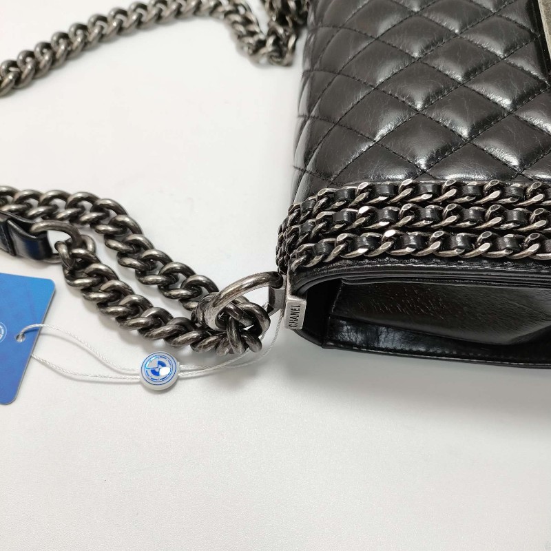 CHANEL leboy黑色小號口蓋包 肩背包斜背包-7