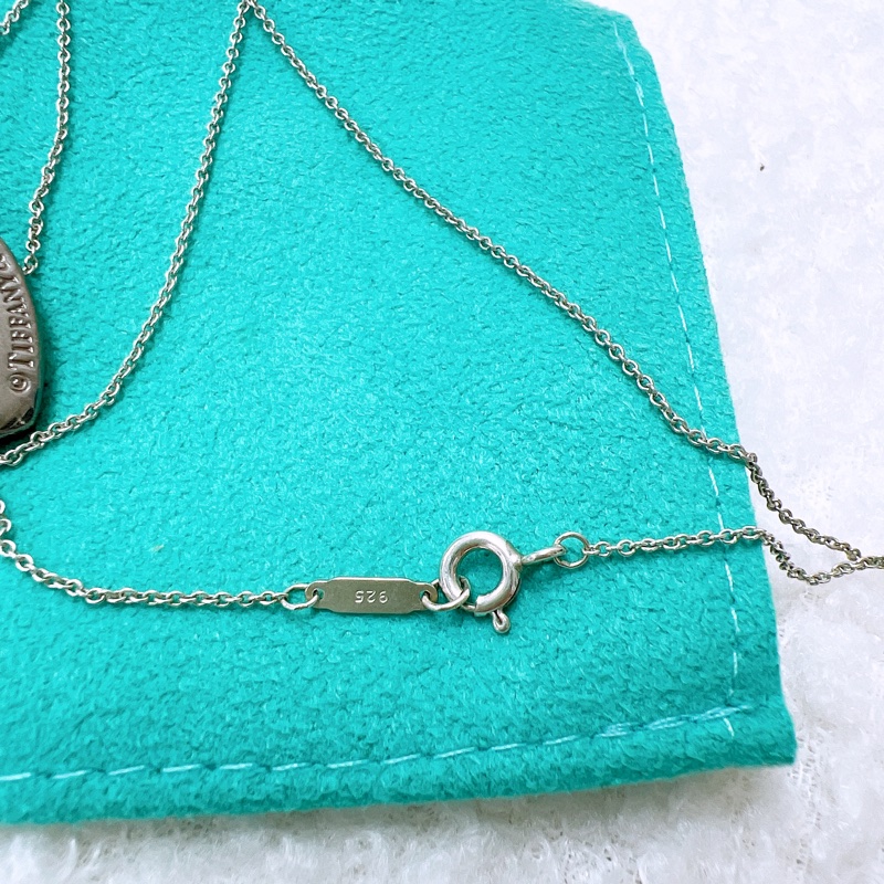 Tiffany & Co 愛心鎖扣吊墜 銀項鍊-4
