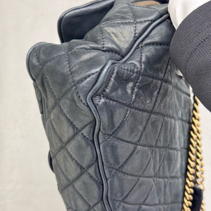 Chanel CF孟買口蓋包黑色肩背包斜背包 底長30cm-6