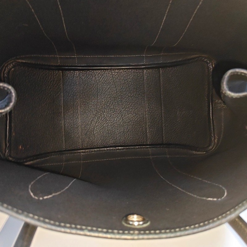 Hermes Garden Party 36 花園包 黑色帆布拼皮 手提包-5