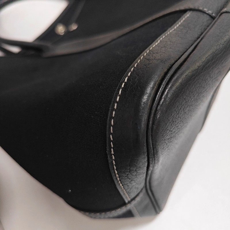 Hermes Garden Party 36 花園包 黑色帆布拼皮 手提包-11