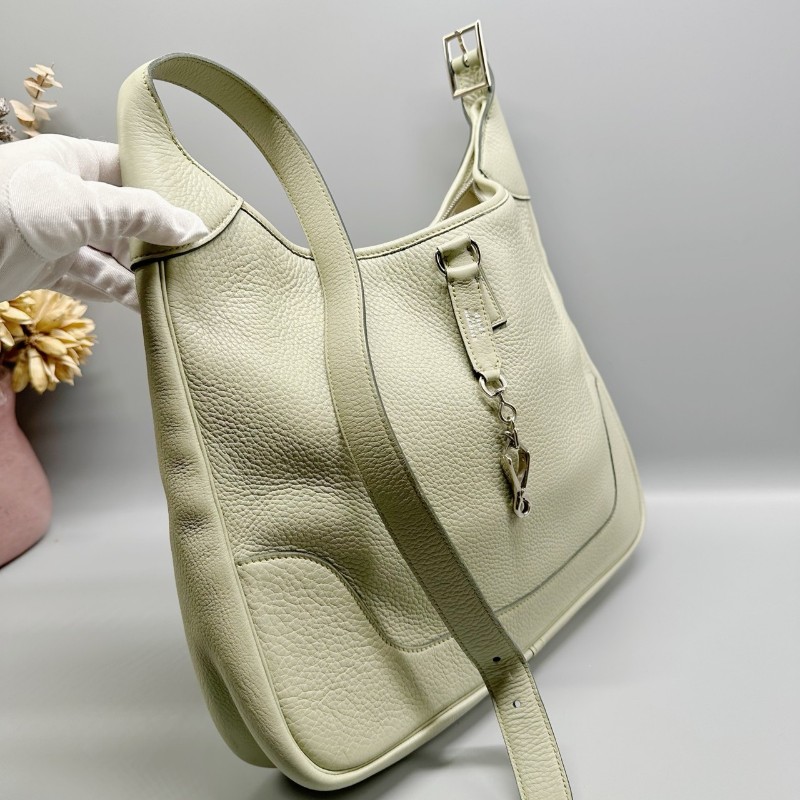 Hermes 中古trim35 鼠尾草灰銀扣 肩背包-2