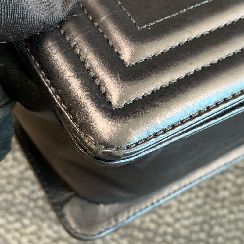 Chanel Leboy 黑色金釦大號鏈條包 肩背包斜背包-11