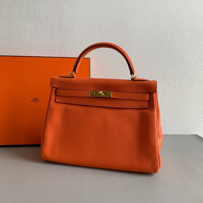 Hermes 橙色金扣Kelly32-2