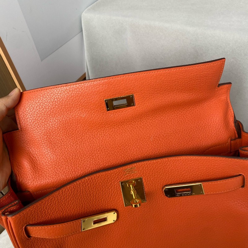 Hermes 橙色金扣Kelly32-13