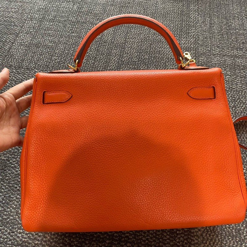 Hermes 橙色金扣Kelly32-30
