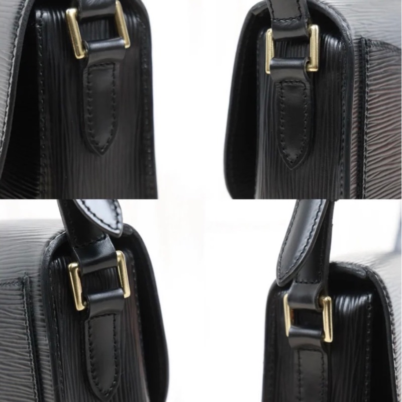 「JL精品代購」9新 LV 黑色水波紋 馬鞍包-4