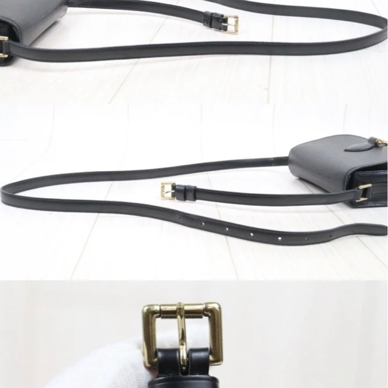 「JL精品代購」9新 LV 黑色水波紋 馬鞍包-5