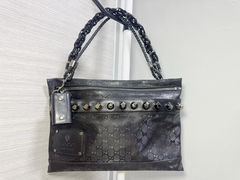 Gucci酷炫黑色漂亮肩背包-0