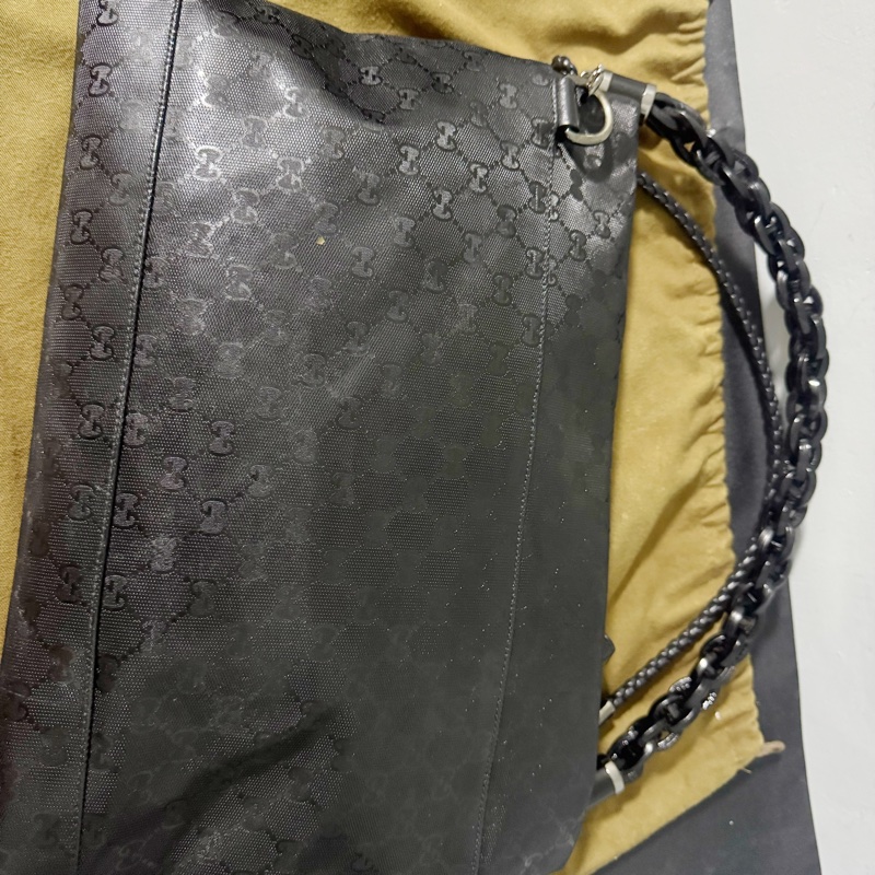 Gucci酷炫黑色漂亮肩背包-4