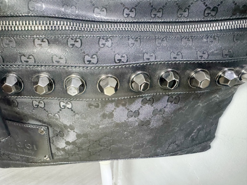 Gucci酷炫黑色漂亮肩背包-6