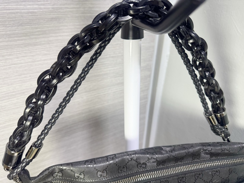 Gucci酷炫黑色漂亮肩背包-7