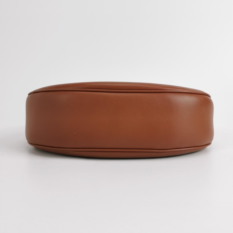 Celine Triomphe中號Ava棕色Hobo光滑牛皮半月包-4