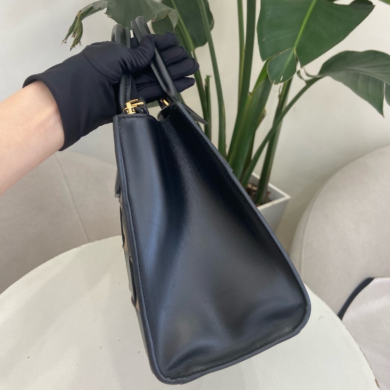 LV City Steamer 編織皮革拼色手提包-2