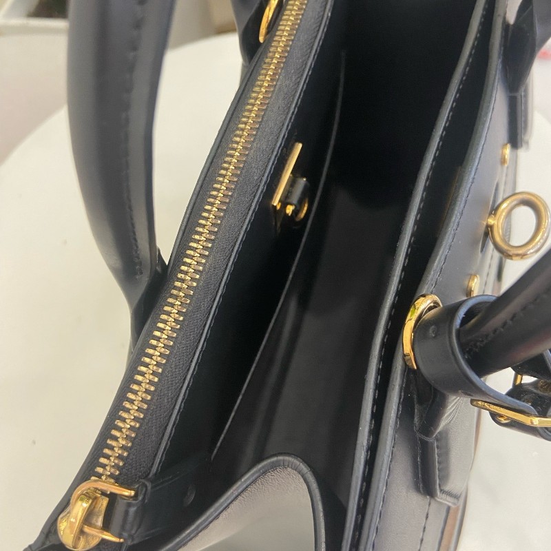 LV City Steamer 編織皮革拼色手提包-12