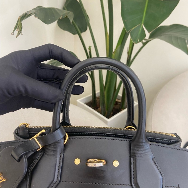 LV City Steamer 編織皮革拼色手提包-17