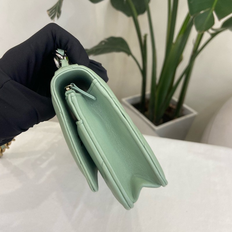 Chanel/香奈兒 人魚姬綠色限量款 19bag woc 斜背包肩背包-3