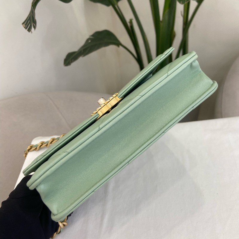 Chanel/香奈兒 人魚姬綠色限量款 19bag woc 斜背包肩背包-4