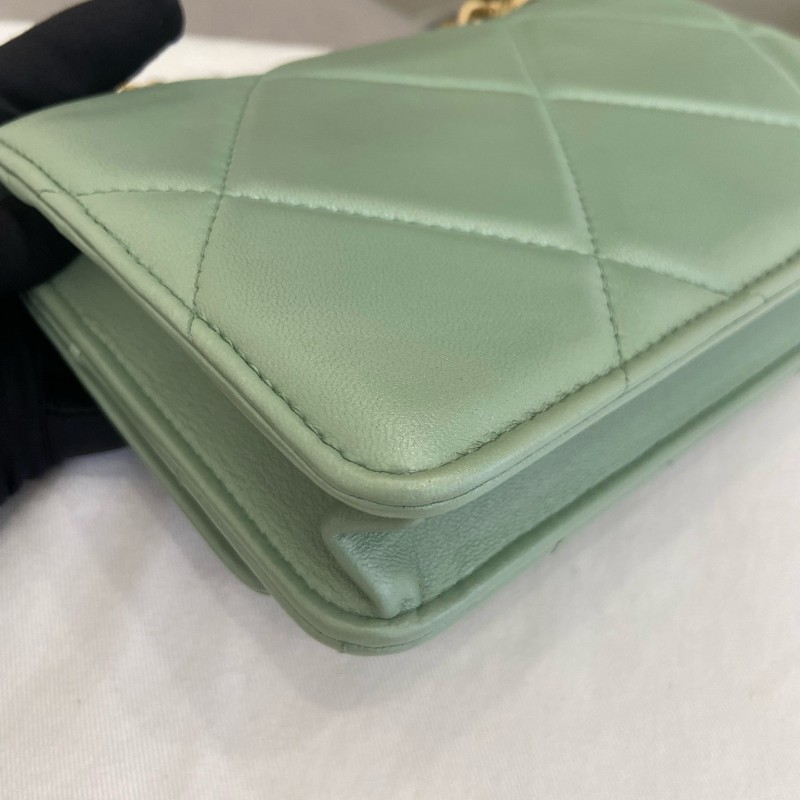Chanel/香奈兒 人魚姬綠色限量款 19bag woc 斜背包肩背包-7