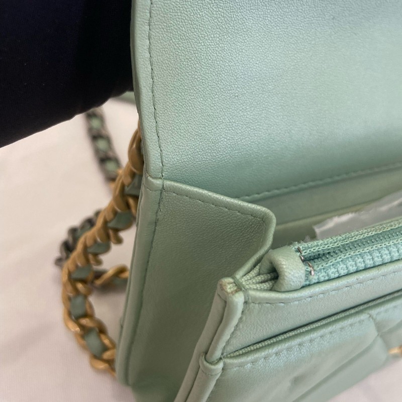 Chanel/香奈兒 人魚姬綠色限量款 19bag woc 斜背包肩背包-15