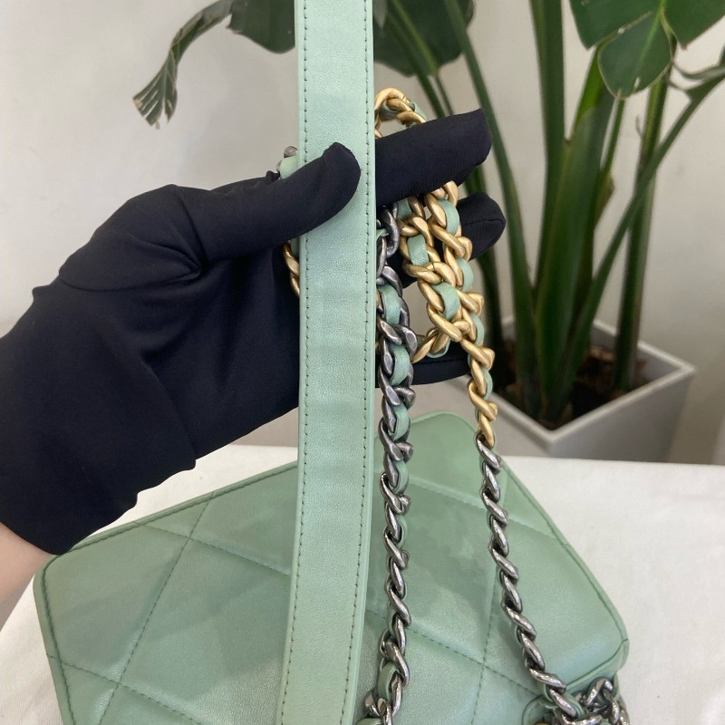 Chanel/香奈兒 人魚姬綠色限量款 19bag woc 斜背包肩背包-20