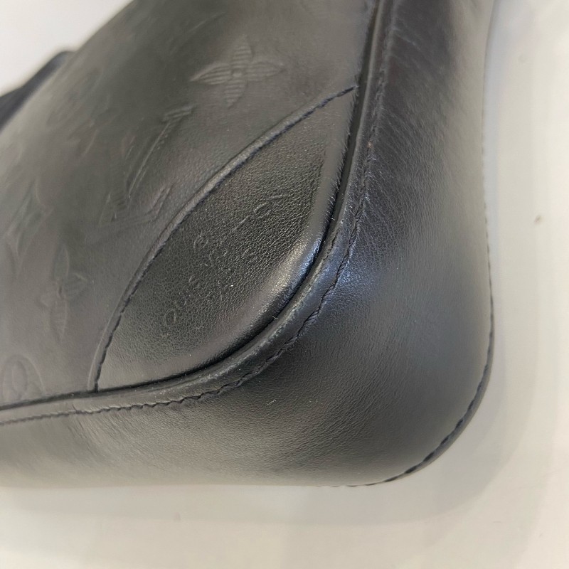 LV全皮黑色壓紋男士二合一郵差包斜背包-7