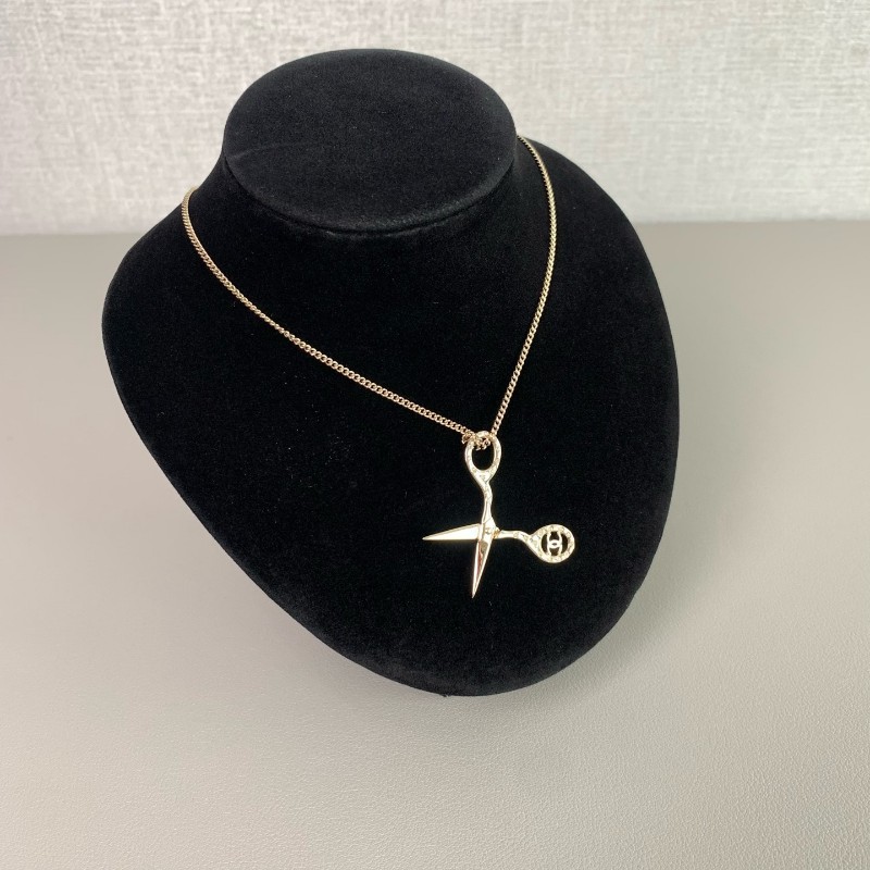 CHANEL香奈兒 手工坊系列淡金色剪刀項鍊-1
